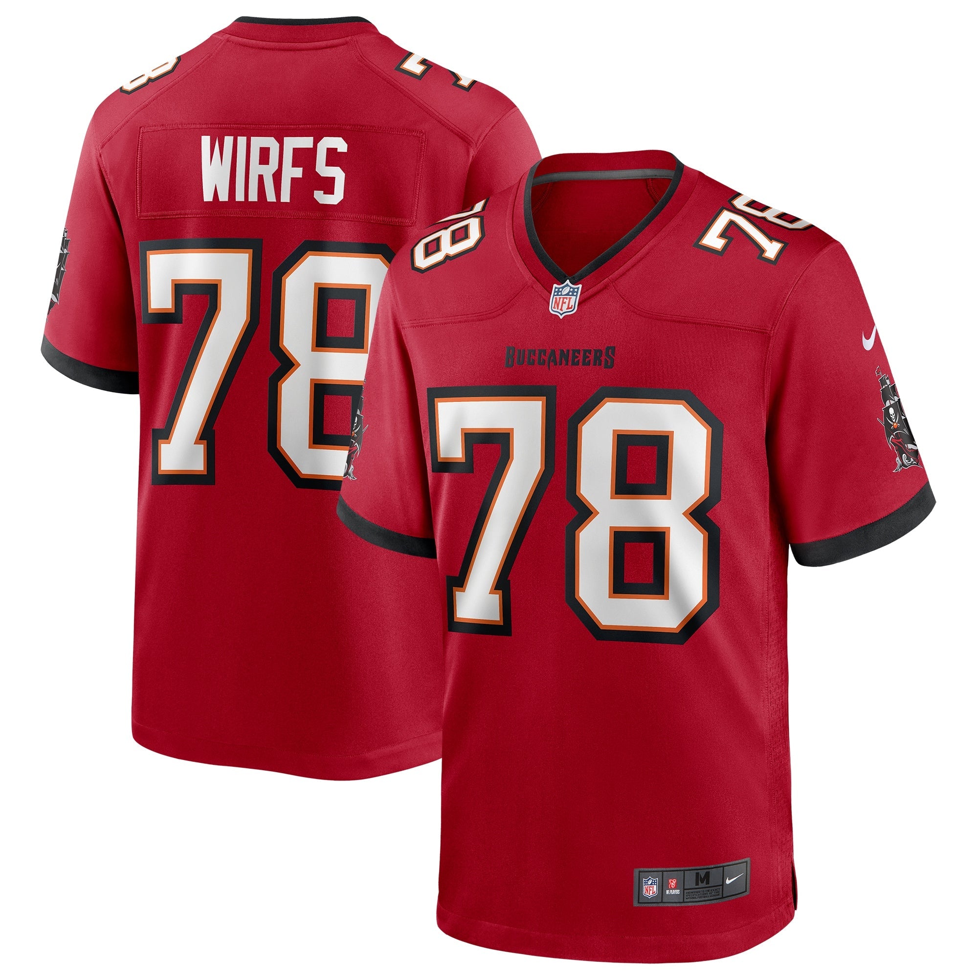 Tristan Wirfs Tampa Bay Buccaneers Nike Throwback Game Jersey - Orange/Red