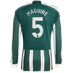 Harry Maguire Manchester United adidas 2023/24 Away Long Sleeve Replica Player Jersey - Green/Red