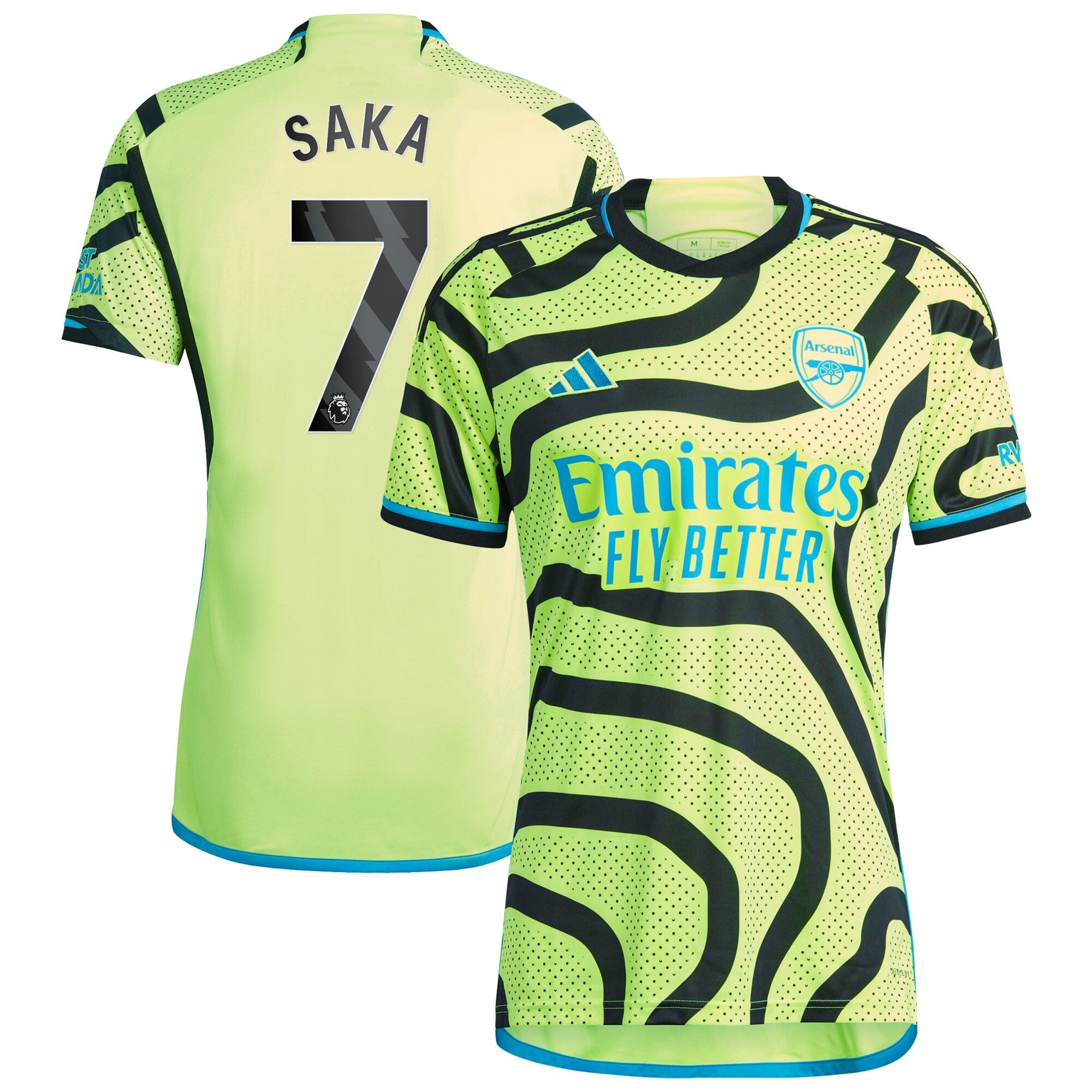 Bukayo Saka Arsenal adidas 2023/24 Third Replica Player Jersey - Green/Yellow
