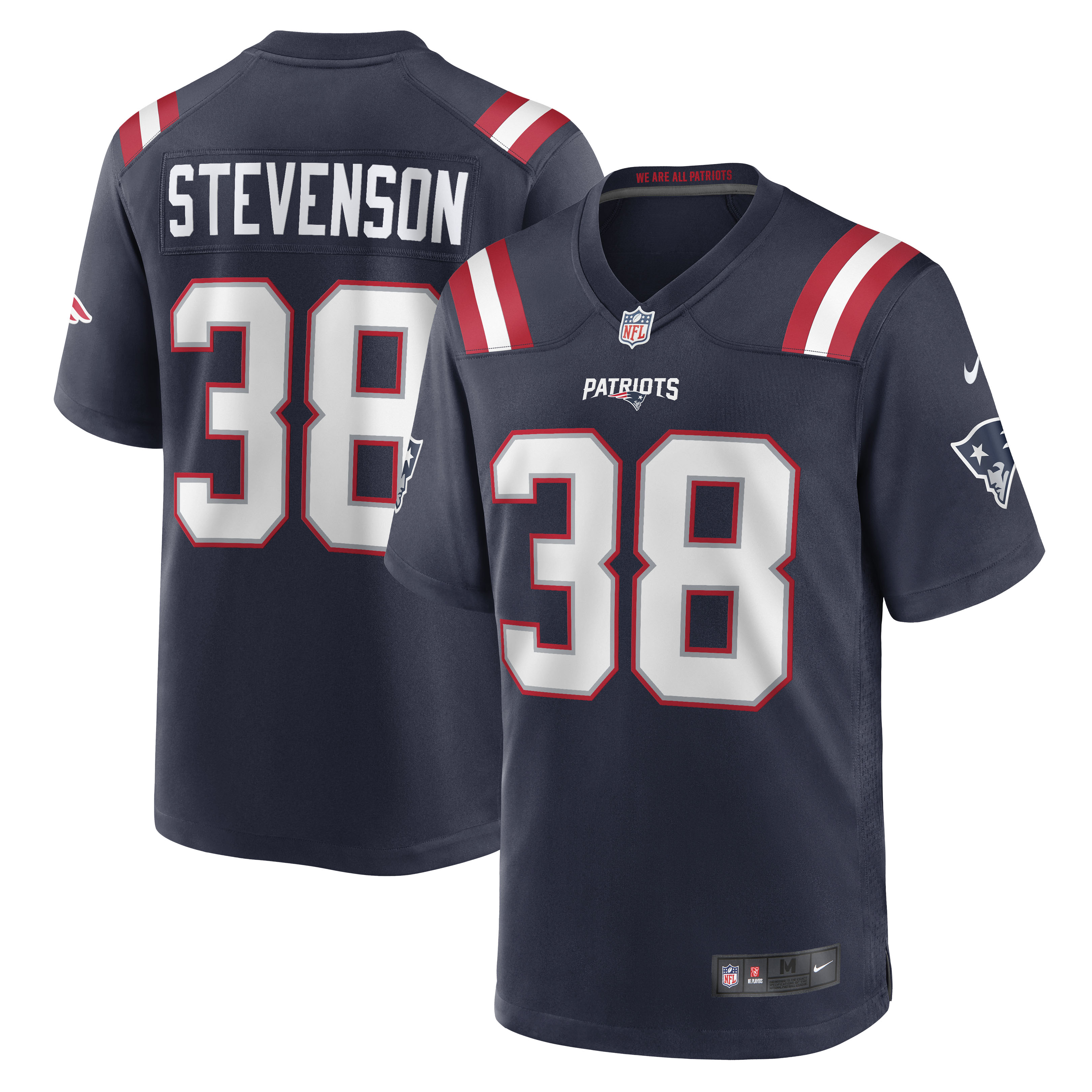 Rhamondre Stevenson New England Patriots Nike Alternate Game Player Jersey - Red/Navy/White