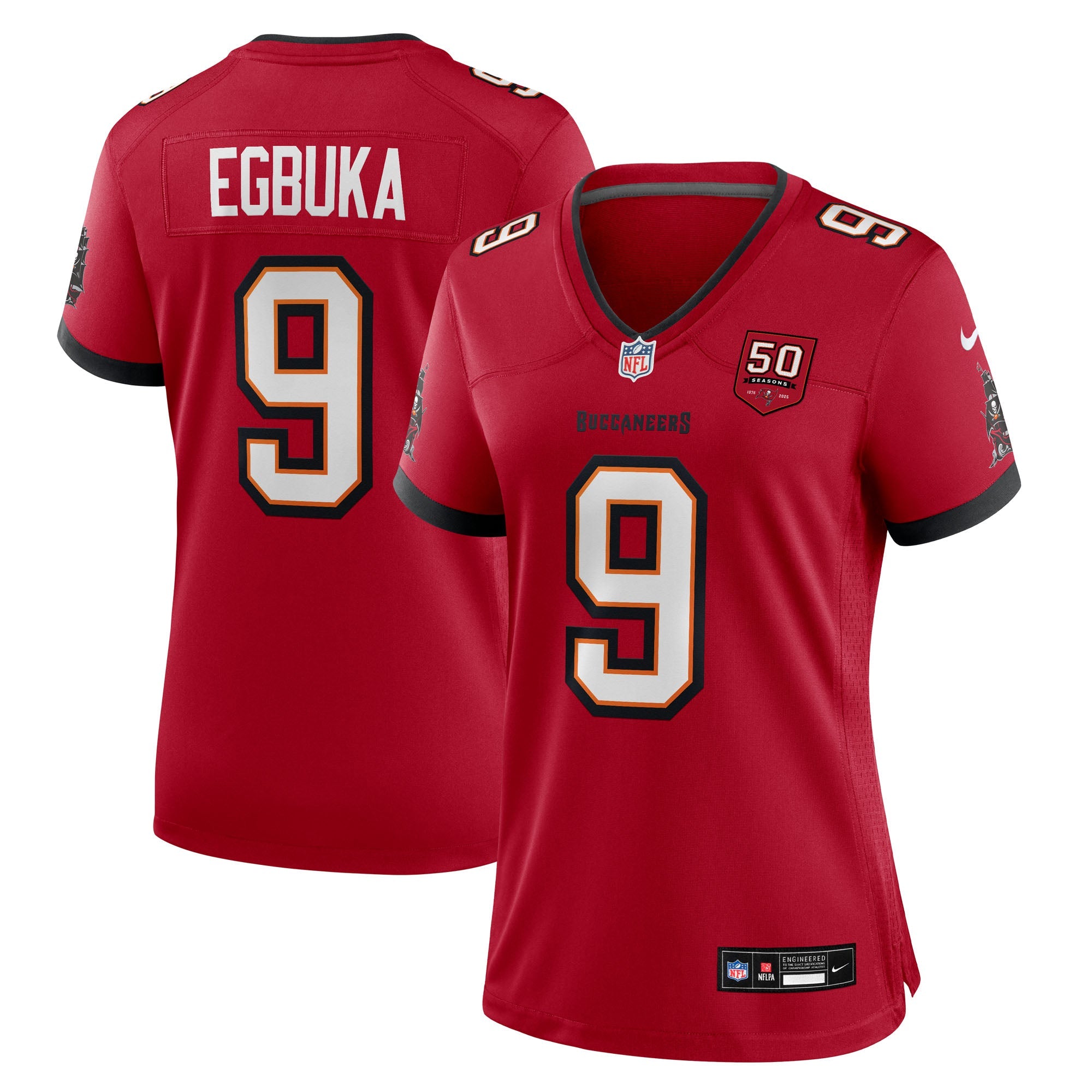 Emeka Egbuka  Tampa Bay Buccaneers Nike Women's 50th Season Game Jersey - Creamsicle/White/Red