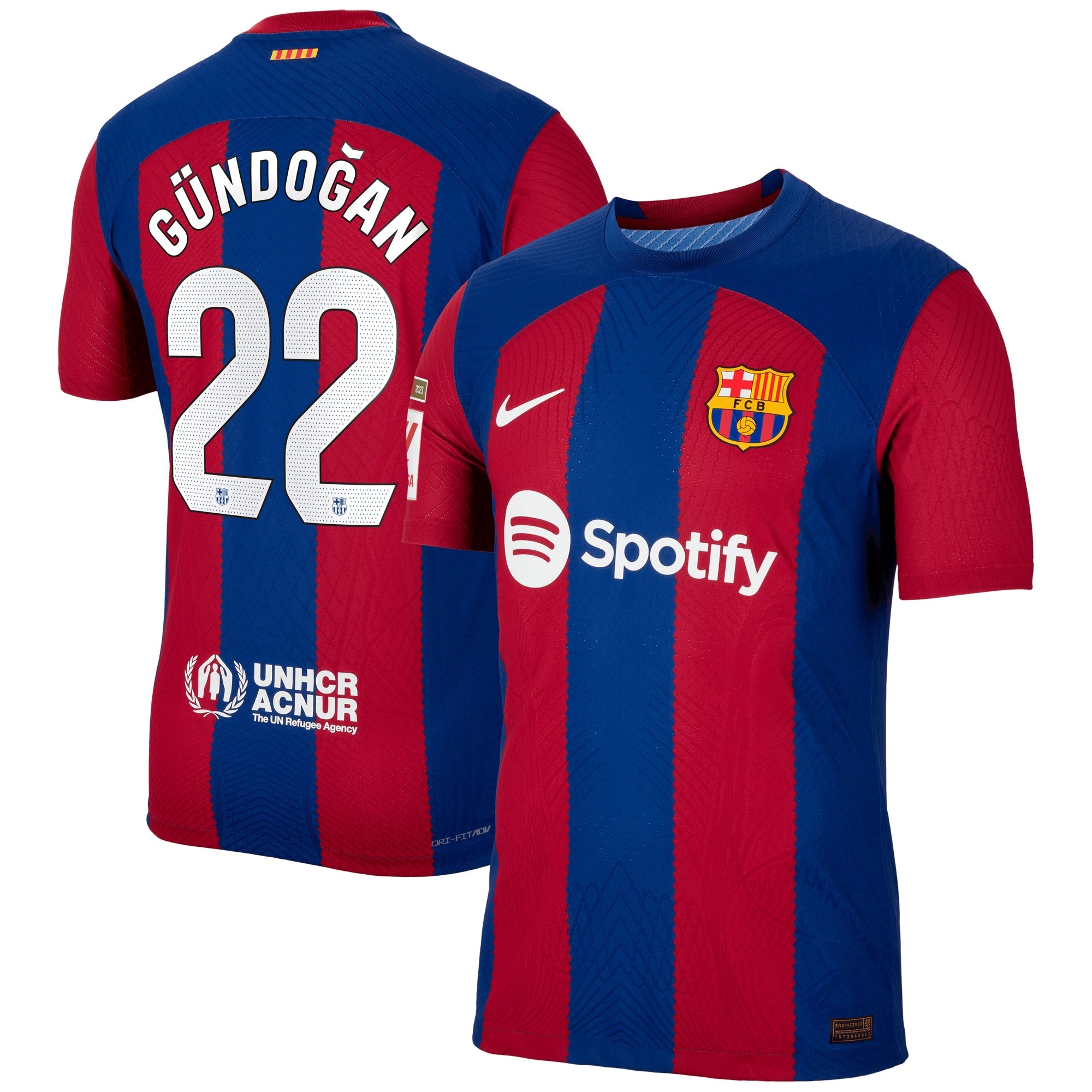 Ilkay Gündogan Barcelona Nike 2023/24 Away Match Authentic Player Jersey - White/Aqua/Royal