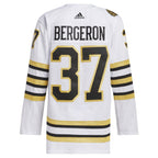 Patrice Bergeron Boston Bruins adidas Away Primegreen Authentic Player Jersey - White/Black