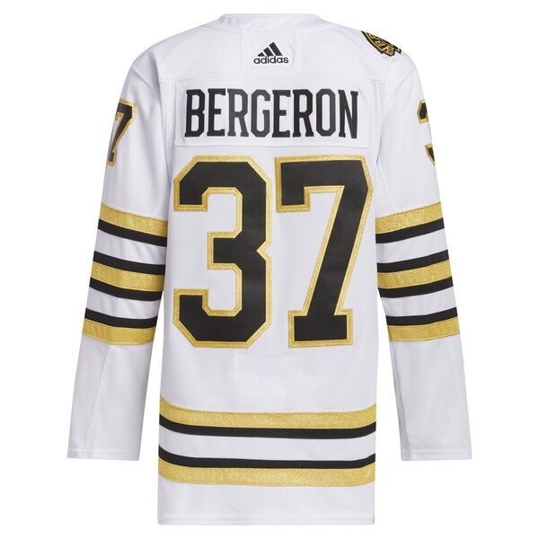 Patrice Bergeron Boston Bruins adidas Away Primegreen Authentic Player Jersey - White/Black