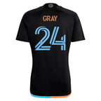 Tayvon Gray New York City FC adidas 2024 24/7 Kit Replica Player Jersey - Black