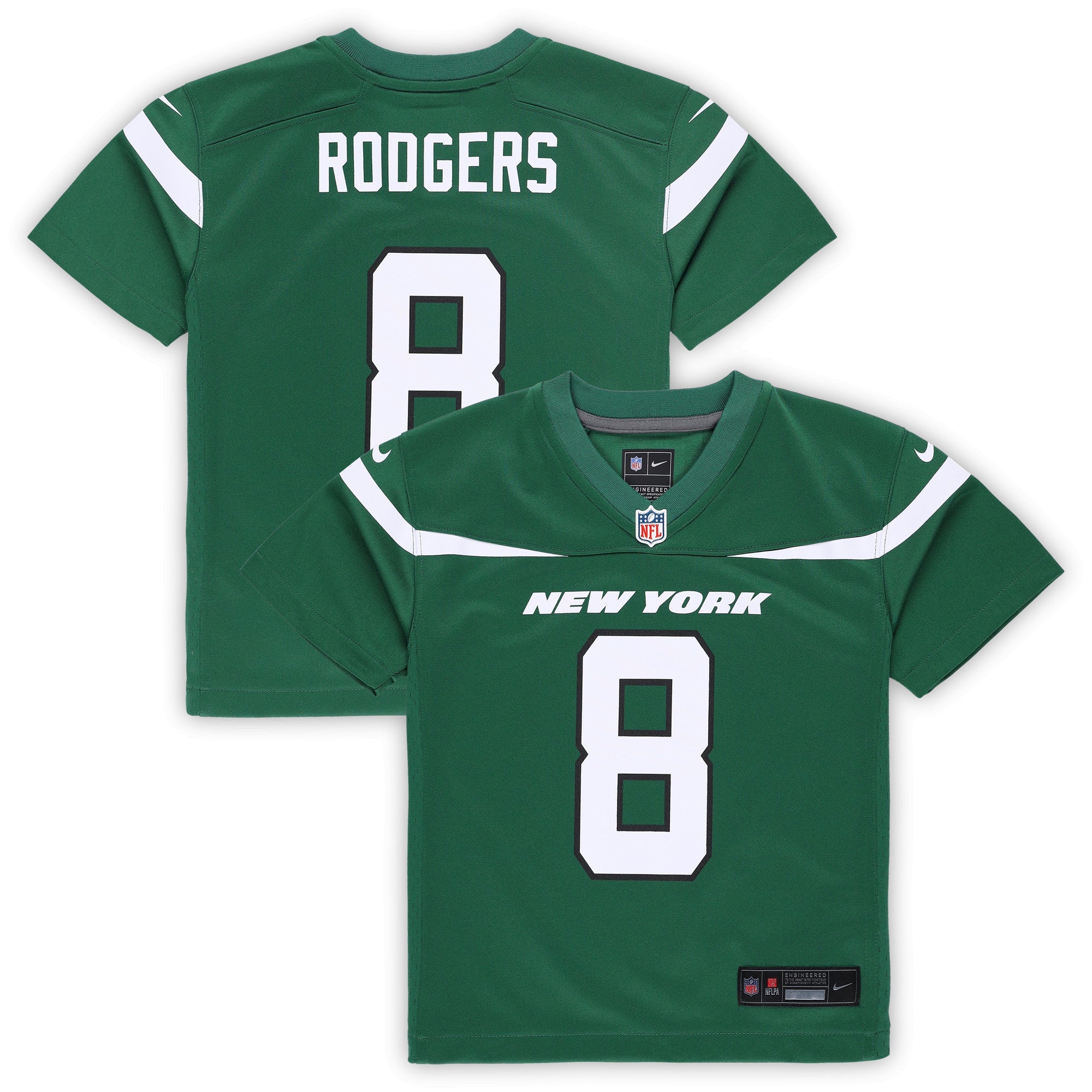 Aaron Rodgers New York Jets Nike Preschool Alternate Game Jersey - White/Green
