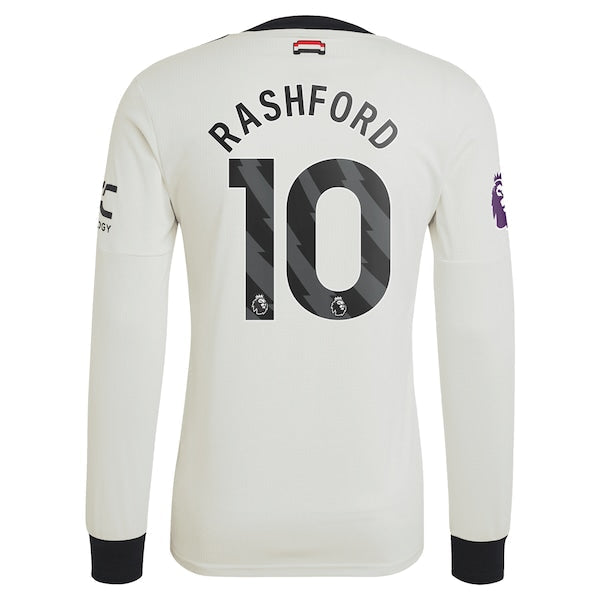 Marcus Rashford Manchester United adidas Originals  2024/25 Third Authentic Long Sleeve Jersey - Cream