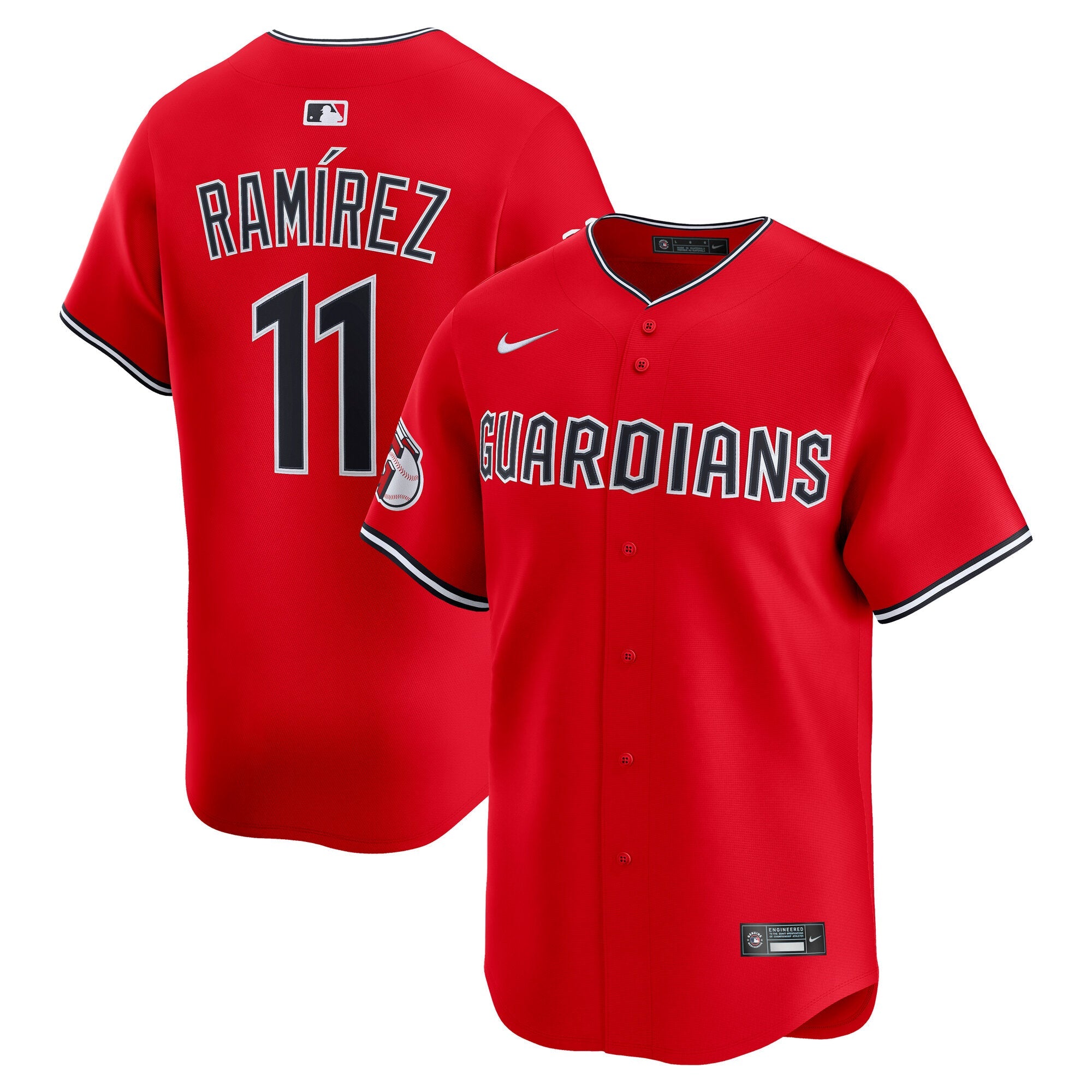 Jose Ramirez Cleveland Guardians Nike Home Limited Jersey - White/Red