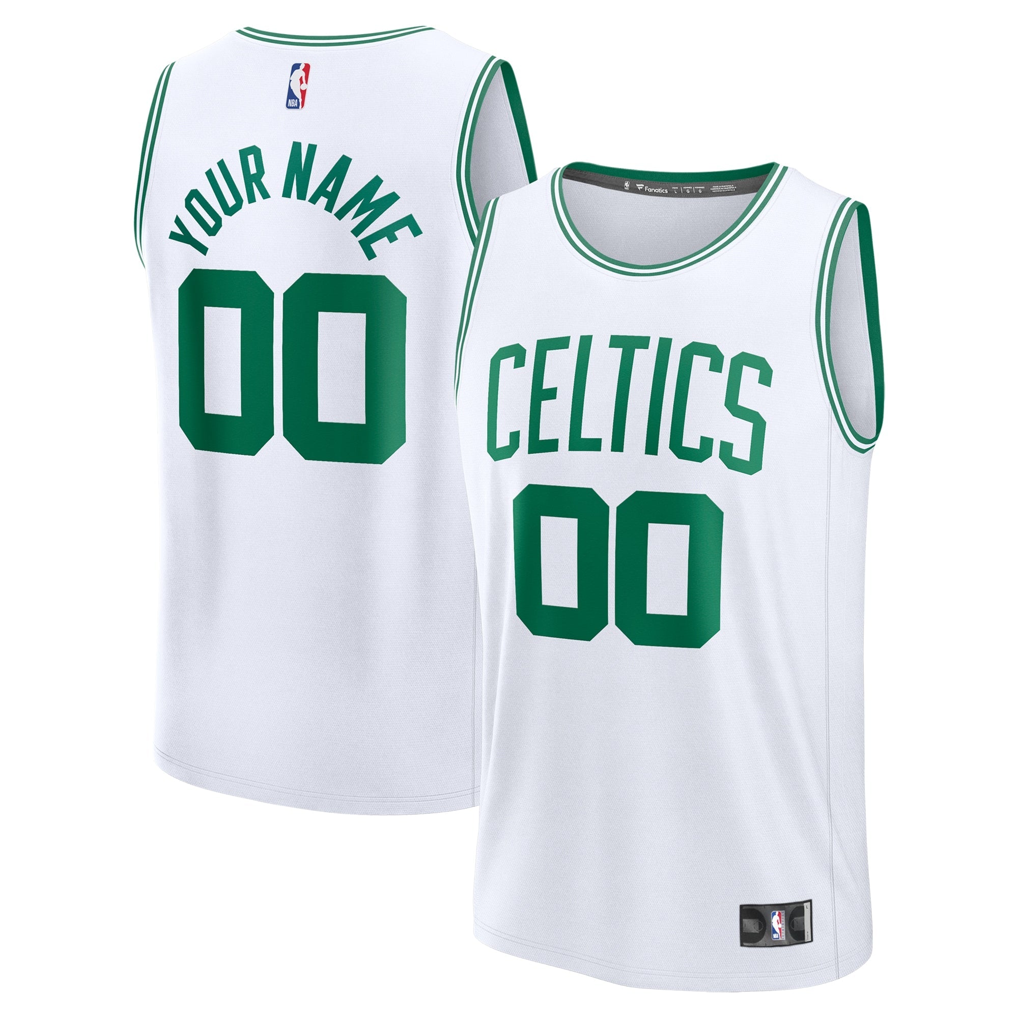 Boston Celtics  Youth Custom Fast Break Jersey - Kelly Green - Icon Edition/White/Black