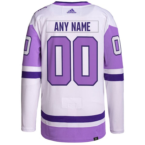 Nashville Predators adidas Hockey Fights Cancer Primegreen Authentic Custom Jersey - White/Purple