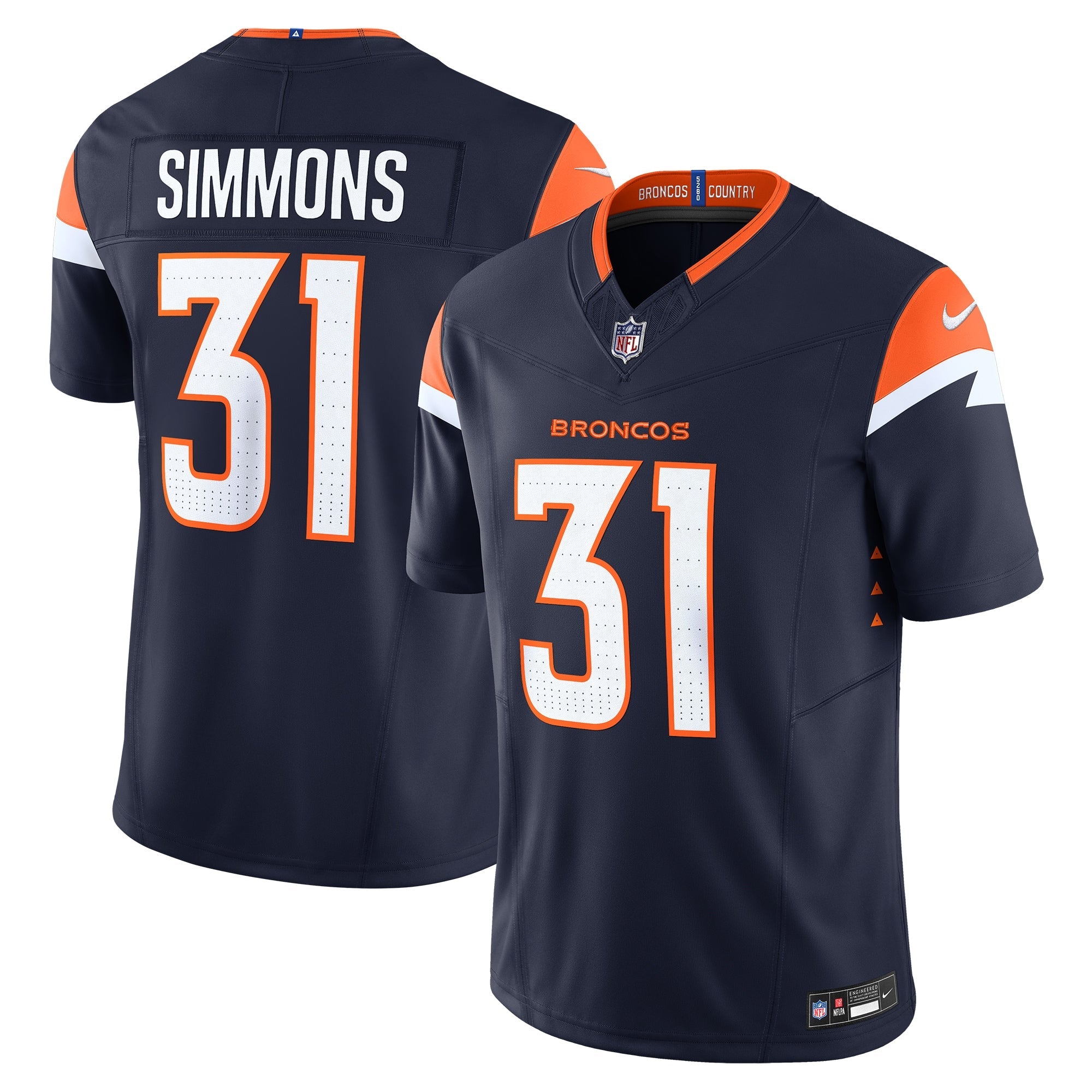 Justin Simmons Denver Broncos Nike Vapor F.U.S.E. Limited Jersey - Orange/Navy/White