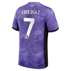 Luis Diaz Liverpool Nike Youth 2023/24 Third Stadium Replica Player Jersey - Purple
