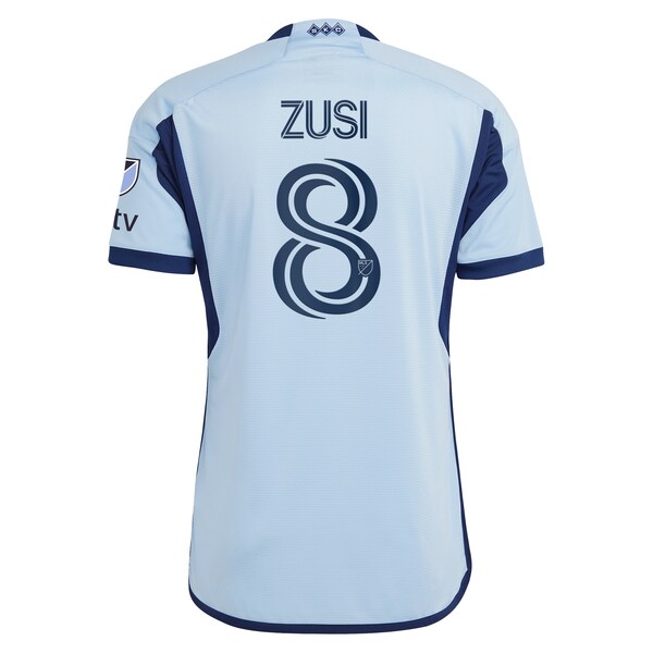 Graham Zusi Sporting Kansas City adidas 2024 Hoops 4.0 Authentic Player Jersey - Light Blue