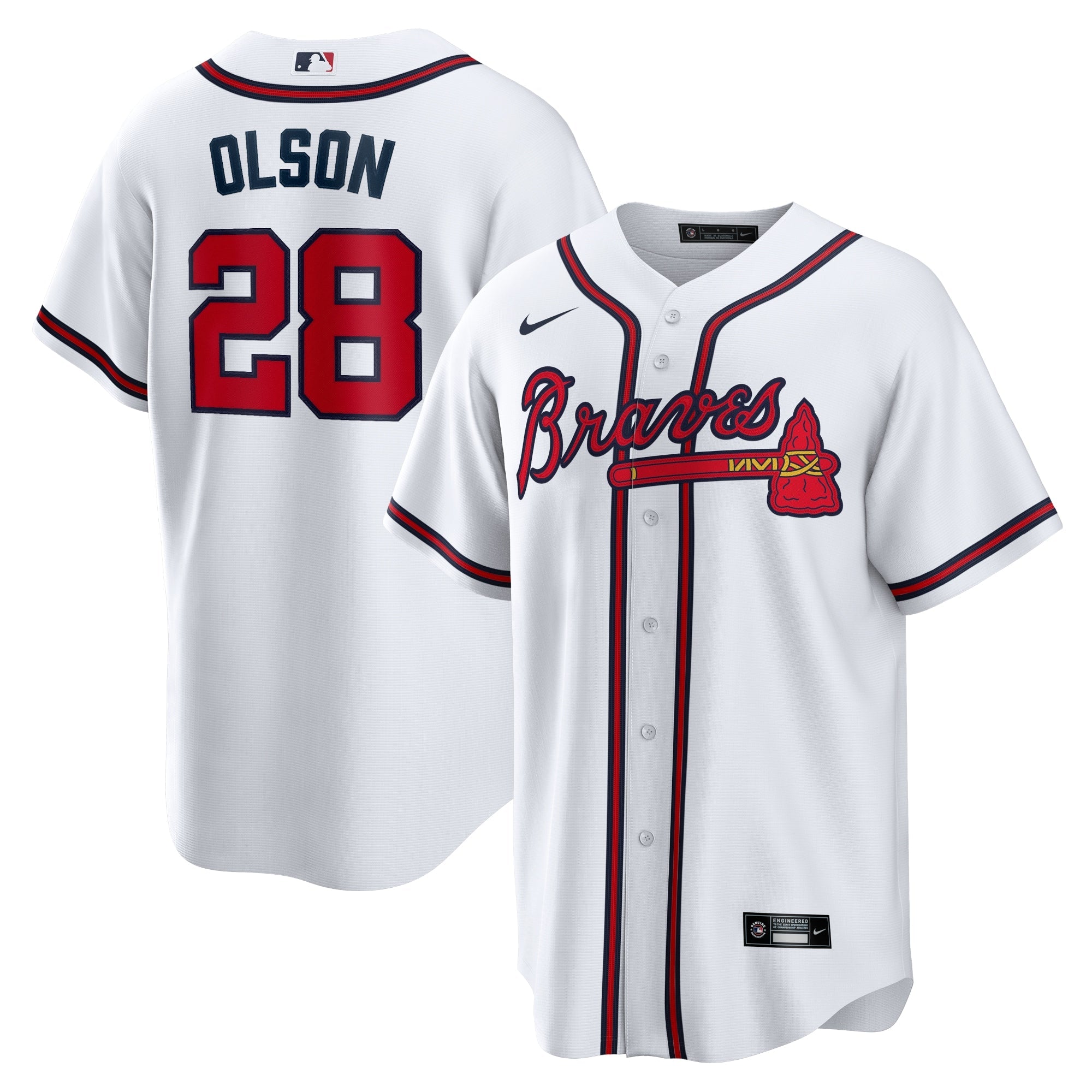 Matt Olson Atlanta Braves Nike Alternate Replica Player Jersey - Red/Navy/White