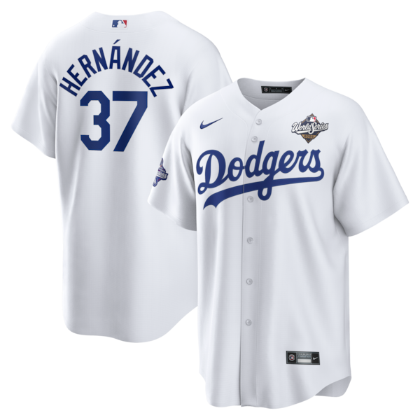 Teoscar Hernández Los Angeles Dodgers Youth Nike Home 2025 World Series Champions Replica Jersey - White