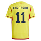 Juan Cuadrado Colombia National Team adidas Youth 2022/23 Home Replica Player Jersey - Yellow
