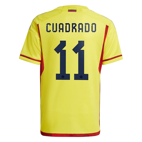 Juan Cuadrado Colombia National Team adidas Youth 2022/23 Home Replica Player Jersey - Yellow
