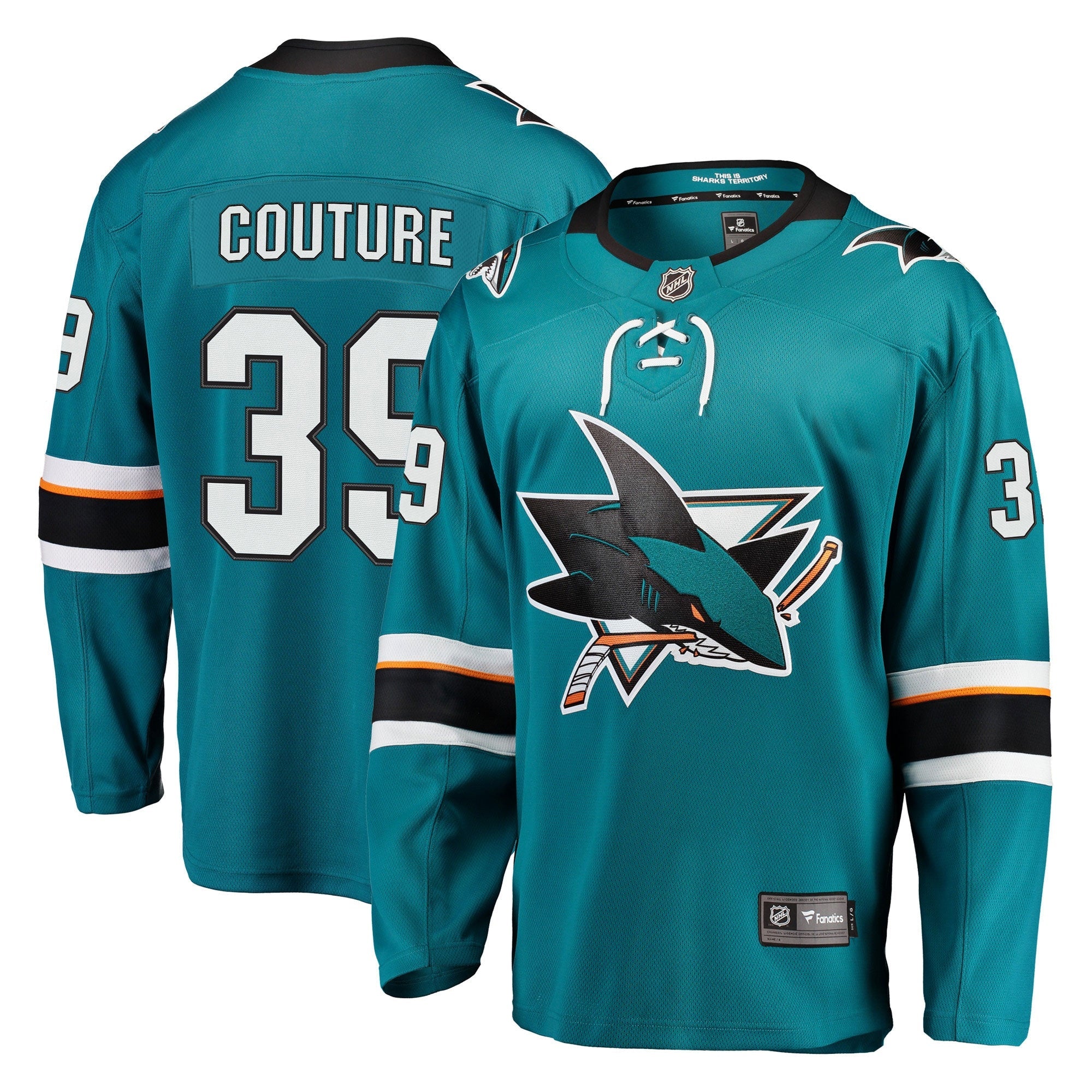 Logan Couture San Jose Sharks  Alternate Premier Breakaway Player Captain Jersey - Black/Teal