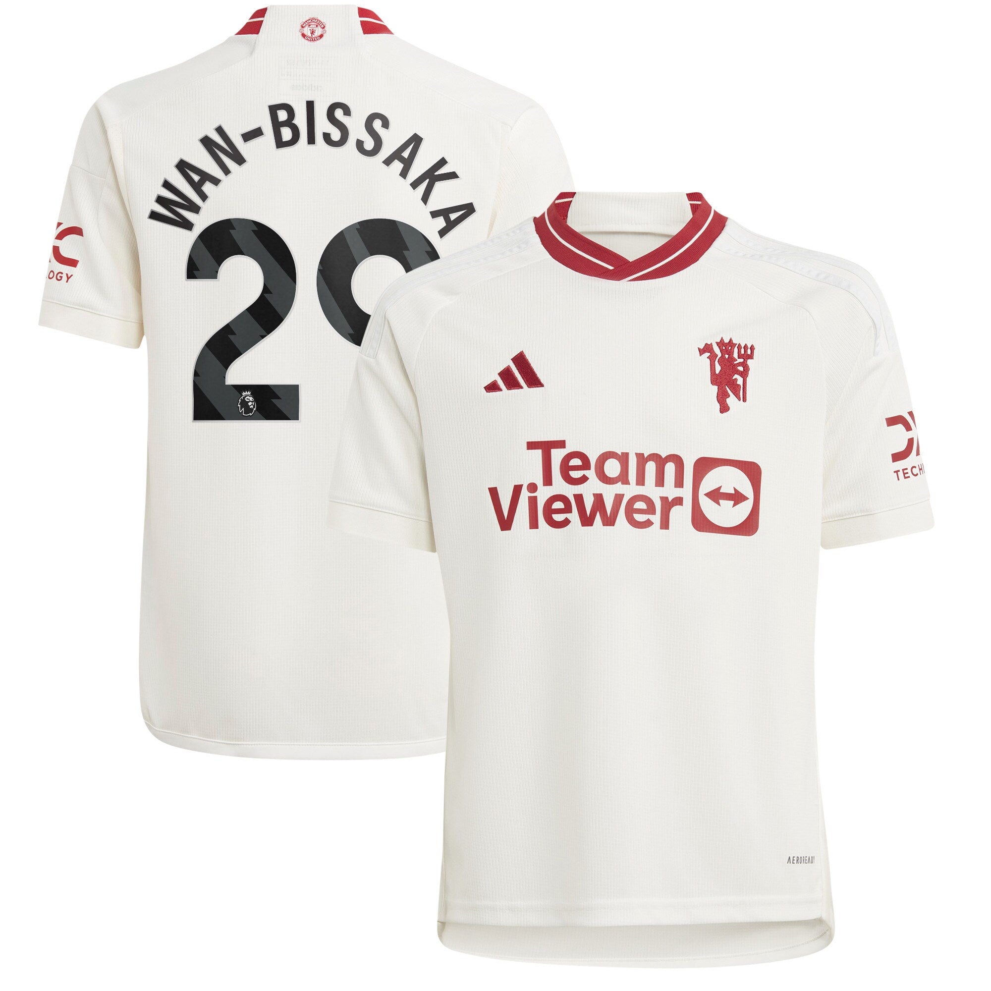 Aaron Wan-Bissaka Manchester United adidas Youth 2023/24 Away Replica Player Jersey - Green/White