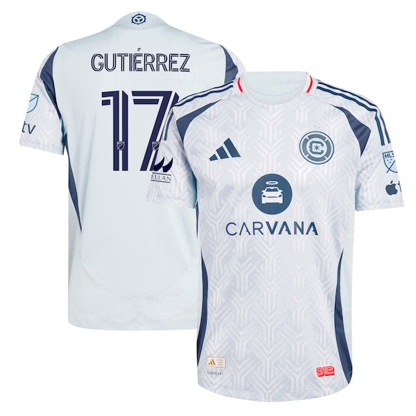 Brian Gutierrez Chicago Fire adidas 2025 The Municipal Kit Authentic Player Jersey - Light Blue