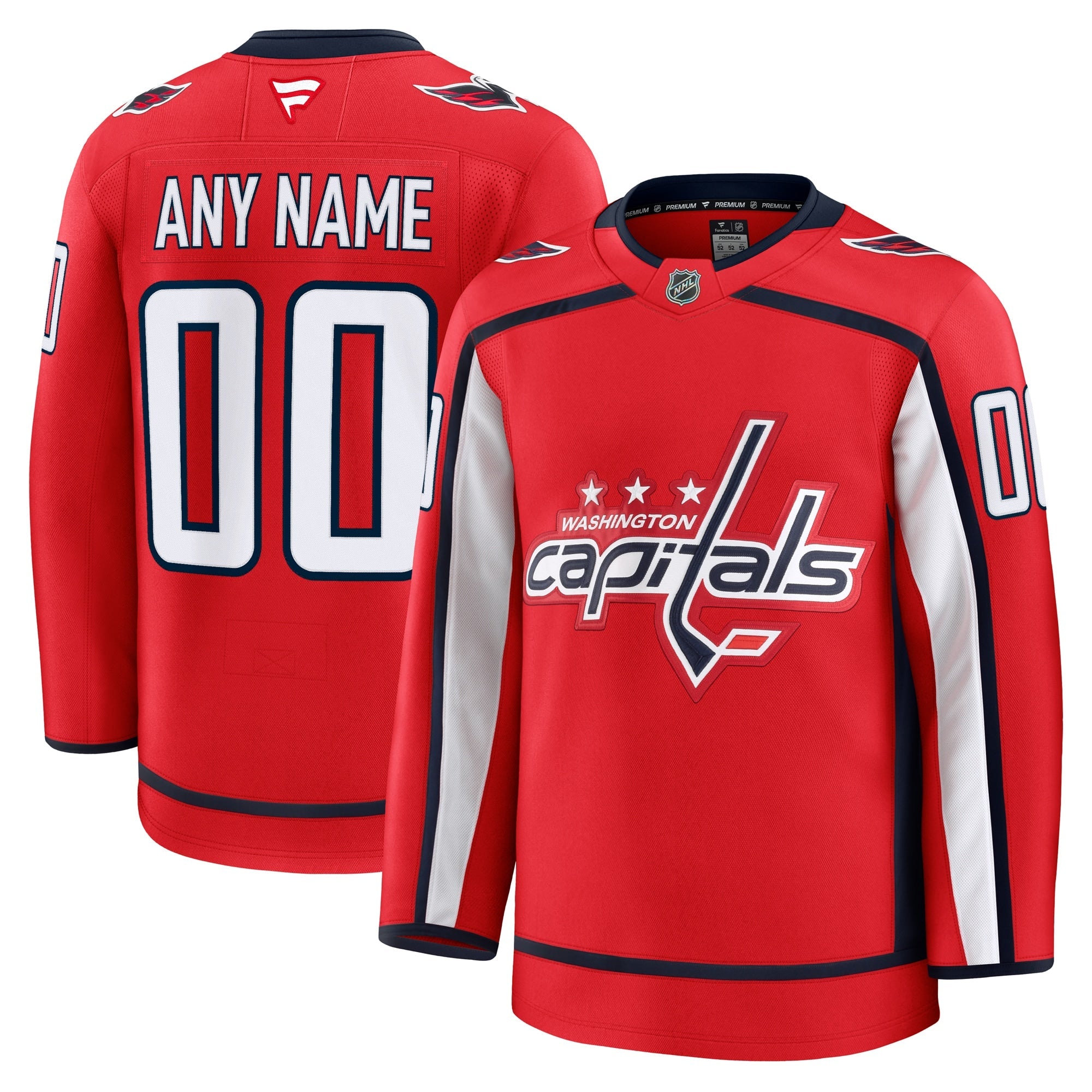 Washington Capitals  Alternate 50th Anniversary Premium Custom Jersey - Black/Red/White