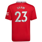 Luke Shaw Manchester United adidas Youth 2022/23 Home Replica Player Jersey - Red