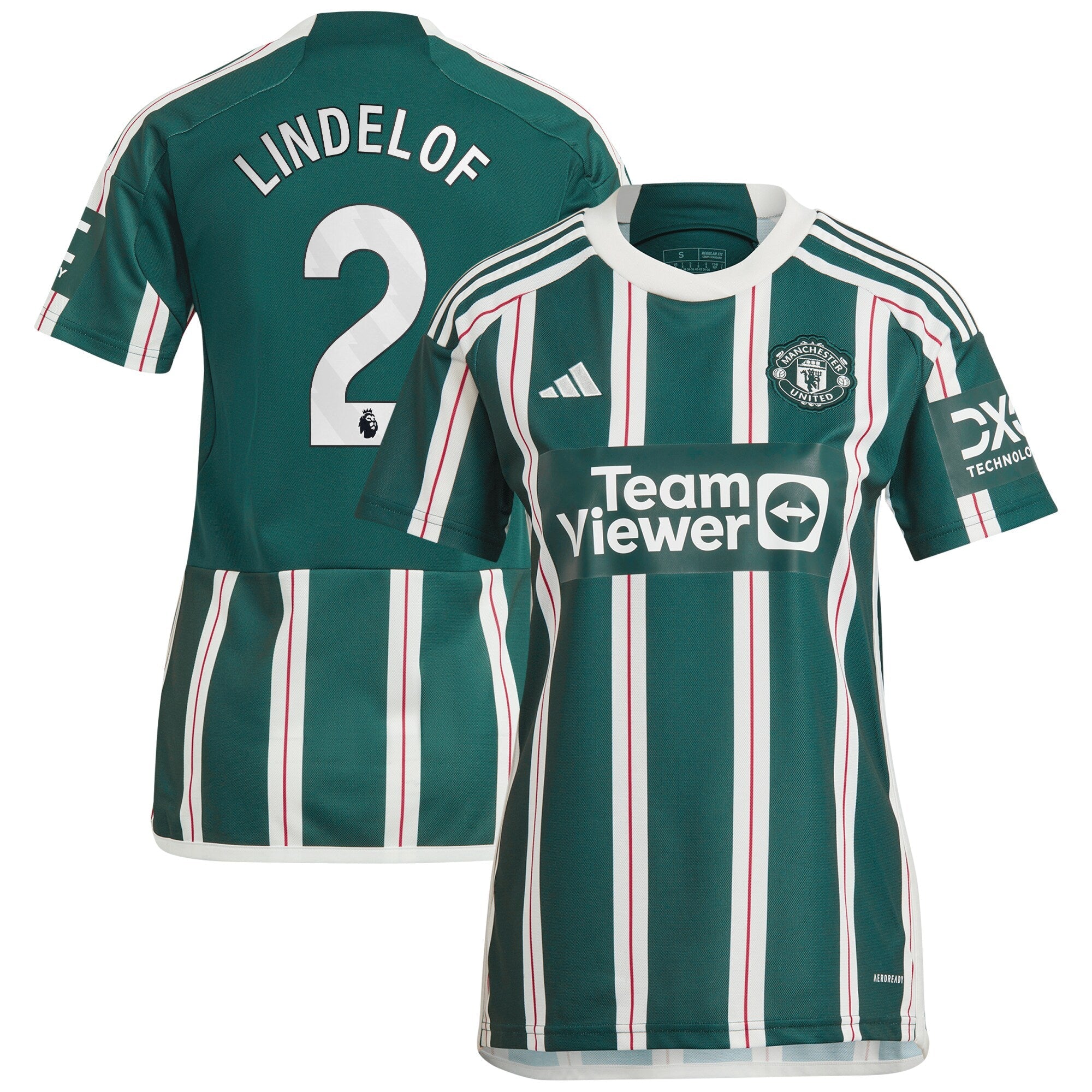 Victor Lindelof Manchester United adidas Women's 2023/24 Home Replica Player Jersey - Red/Green