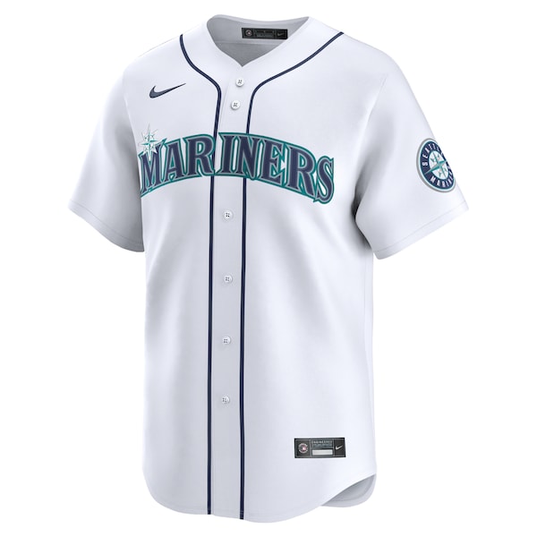 Men's Seattle Mariners Julio Rodríguez Nike Home Limited Player Jersey- White/Teal