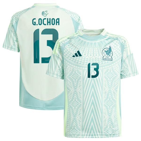 Guillermo Ochoa Mexico National Team adidas Youth 2024 Away Replica Player Jersey - Green/Burgundy