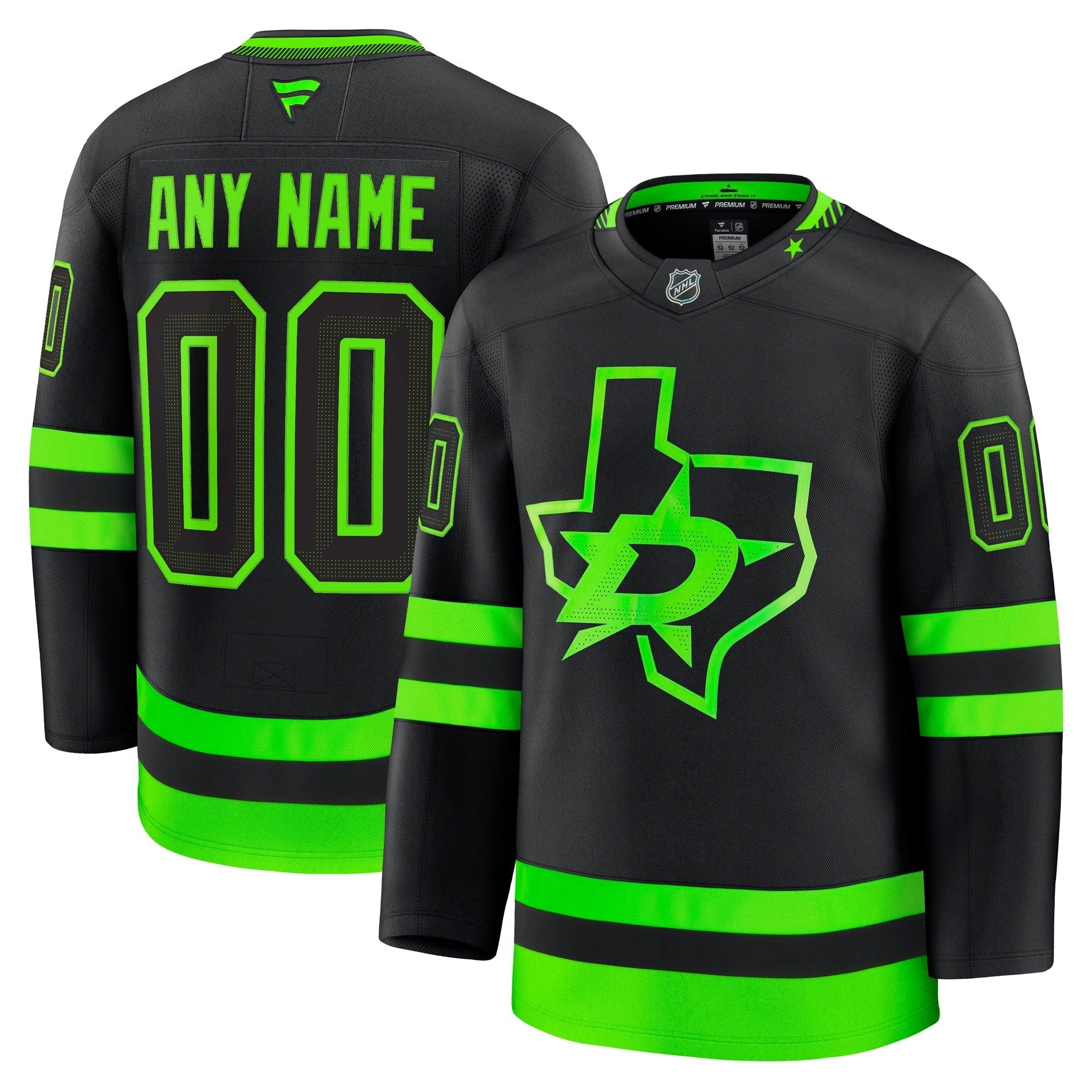 Dallas Stars  Home Premium Custom Jersey - Kelly Green/Black