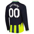 Manchester City Puma 2024/25 Away Replica Long Sleeve Custom Jersey - Navy