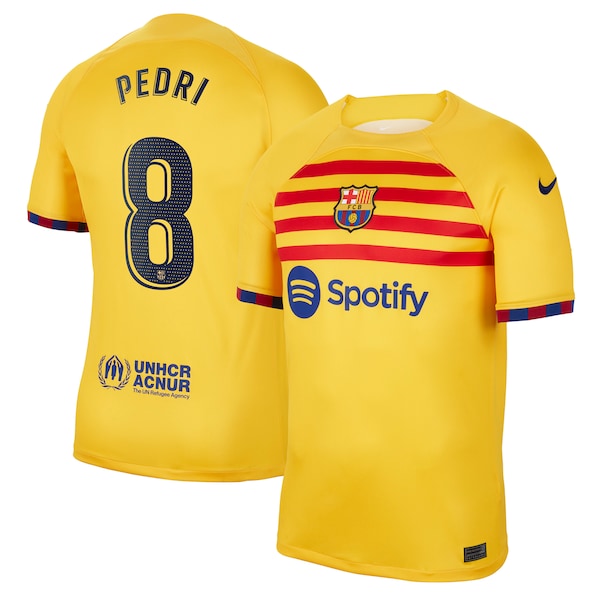 Pedri Barcelona Nike Youth 2022/23 Fourth Breathe Stadium Replica Player Jersey - Yellow