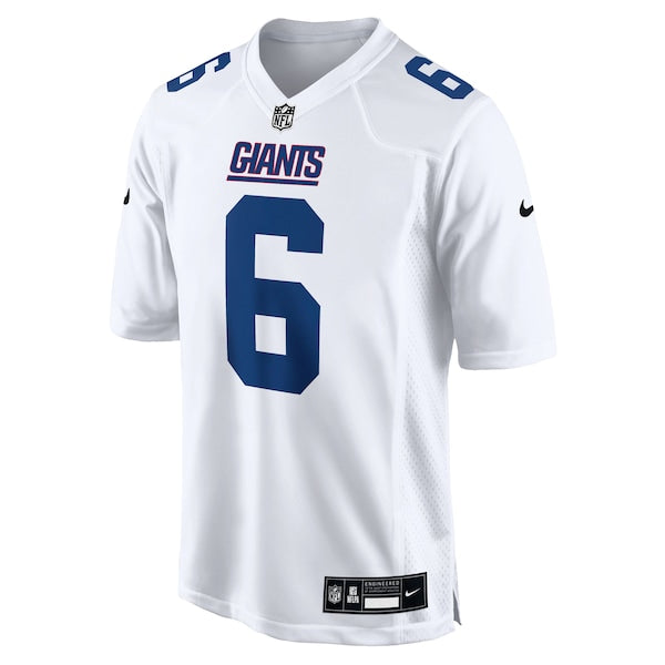 Men's New York Giants Jaxson Dart Nike Tundra White Fashion Game Jersey - Black/White