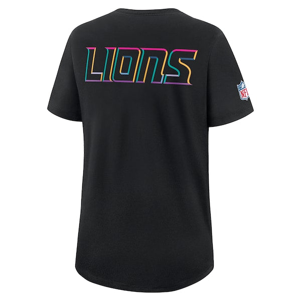 Detroit Lions Nike Women's 2025 NFL Crucial Catch Tri-Blend Dri-FIT T-Shirt - Black