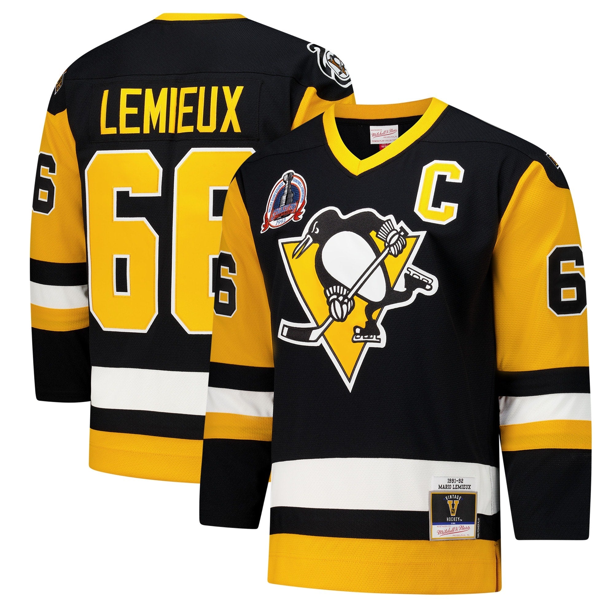 Mario Lemieux Pittsburgh Penguins 1984-85 Power Play Jersey - Gold/Black