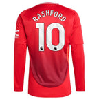 Marcus Rashford Manchester United 2024/25 Home Long Sleeve Replica Player Jersey - Red