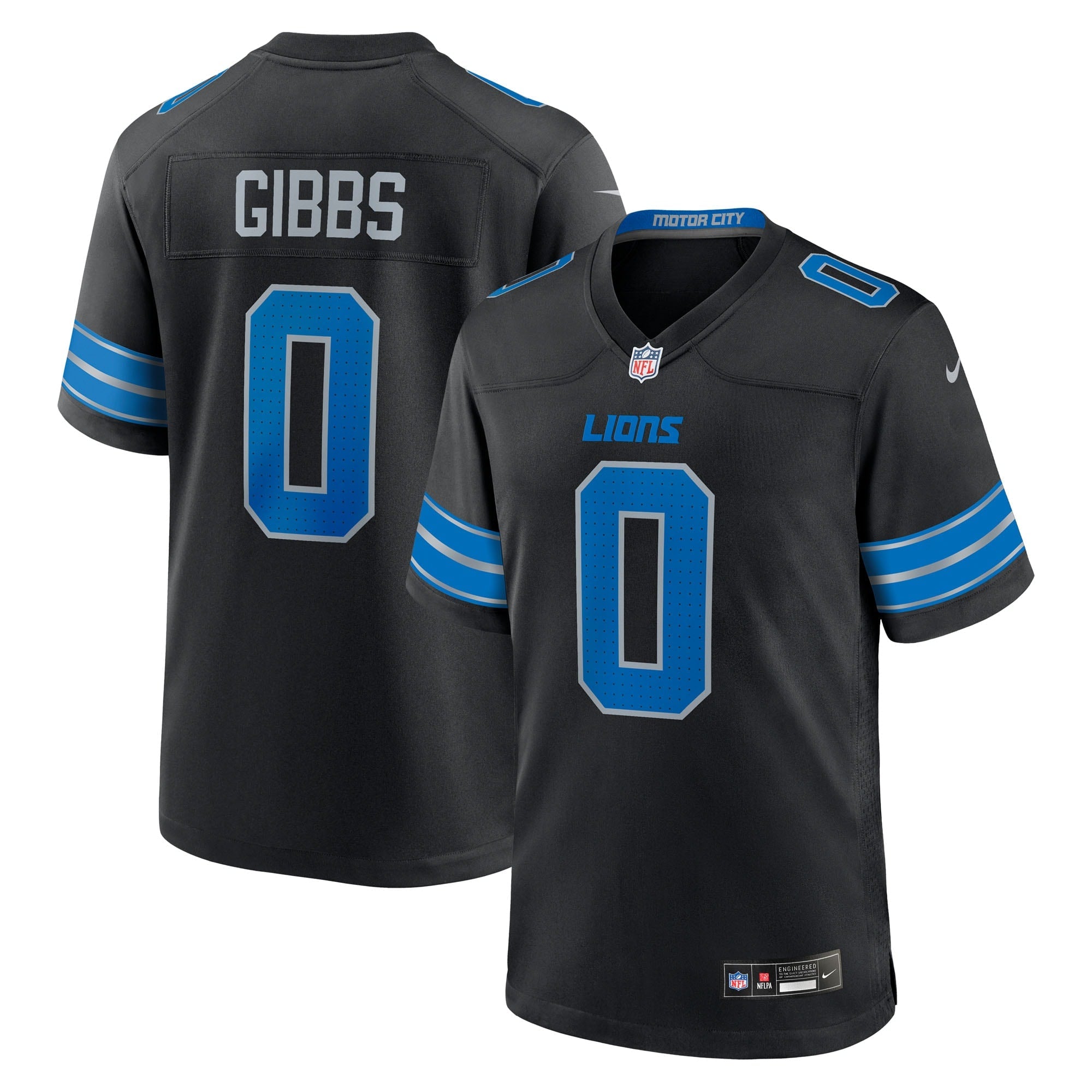 Jahmyr Gibbs Detroit Lions Nike Game Player Jersey - Blue/White/Black