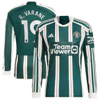 Raphael Varane Manchester United adidas 2023/24 Away Long Sleeve Replica Player Jersey - Green/Red