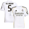 Jude Bellingham Los Merengues adidas Youth 2025/26 Home Replica Jersey - White/Blue