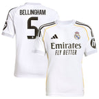 Jude Bellingham Los Merengues adidas Youth 2025/26 Home Replica Jersey - White/Blue