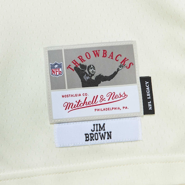 Jim Brown Cleveland Browns Chainstitch Legacy Jersey - Cream