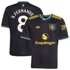 Bruno Fernandes Manchester United adidas Youth 2025/26 Third Replica Player Jersey - Black/Red/White