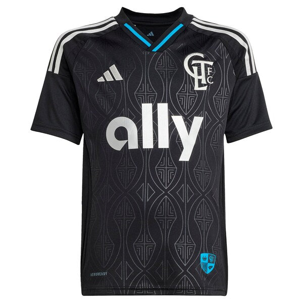 Wilfried Zaha Charlotte FC adidas Youth 2025 Fortress Kit Replica Player Jersey - Black