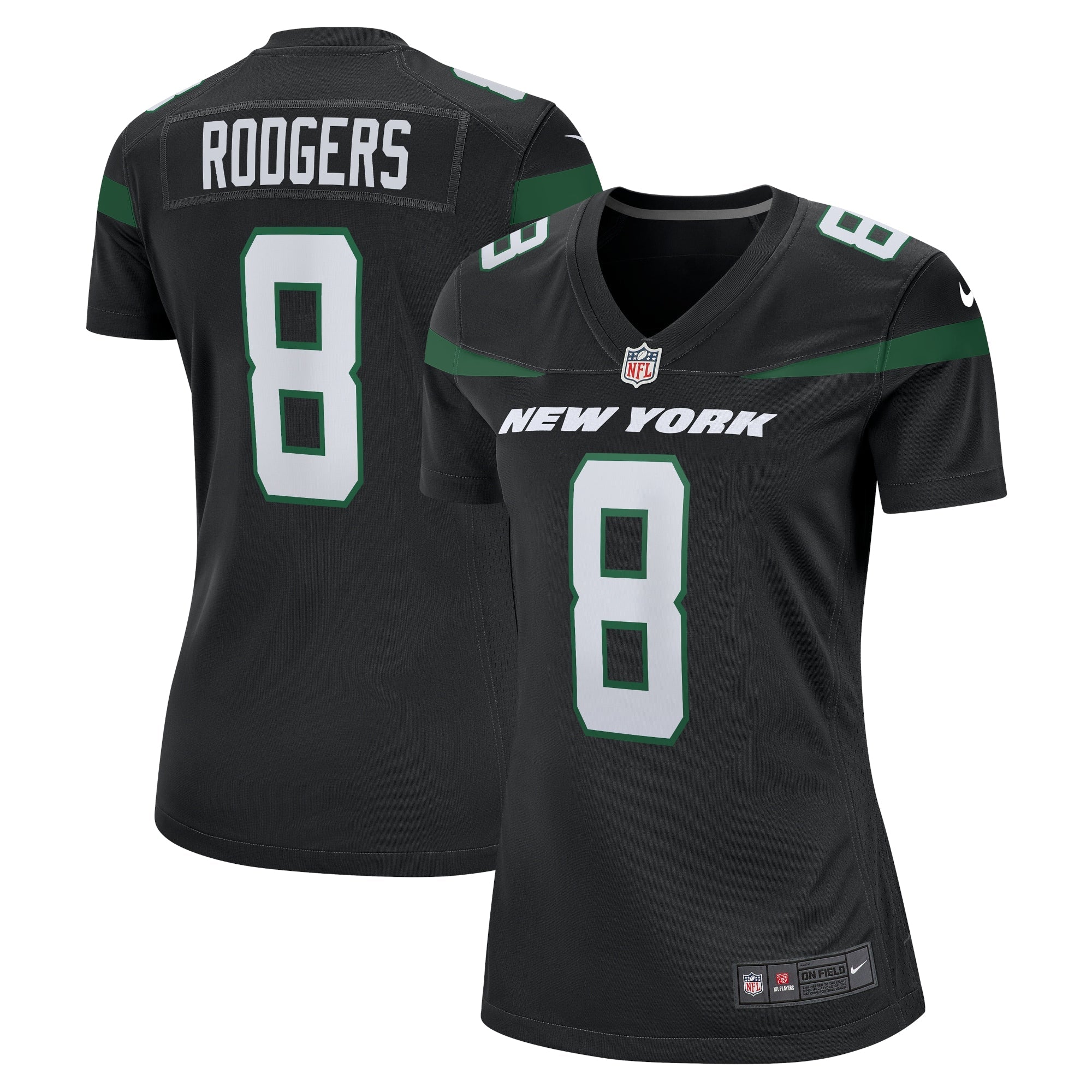 Aaron Rodgers New York Jets Nike Women's Player Jersey - Green/Black/White