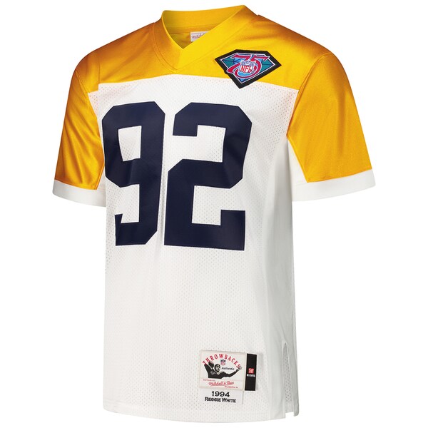 Reggie White Green Bay Packers 1994  Authentic Throwback Retired Player Jersey - White