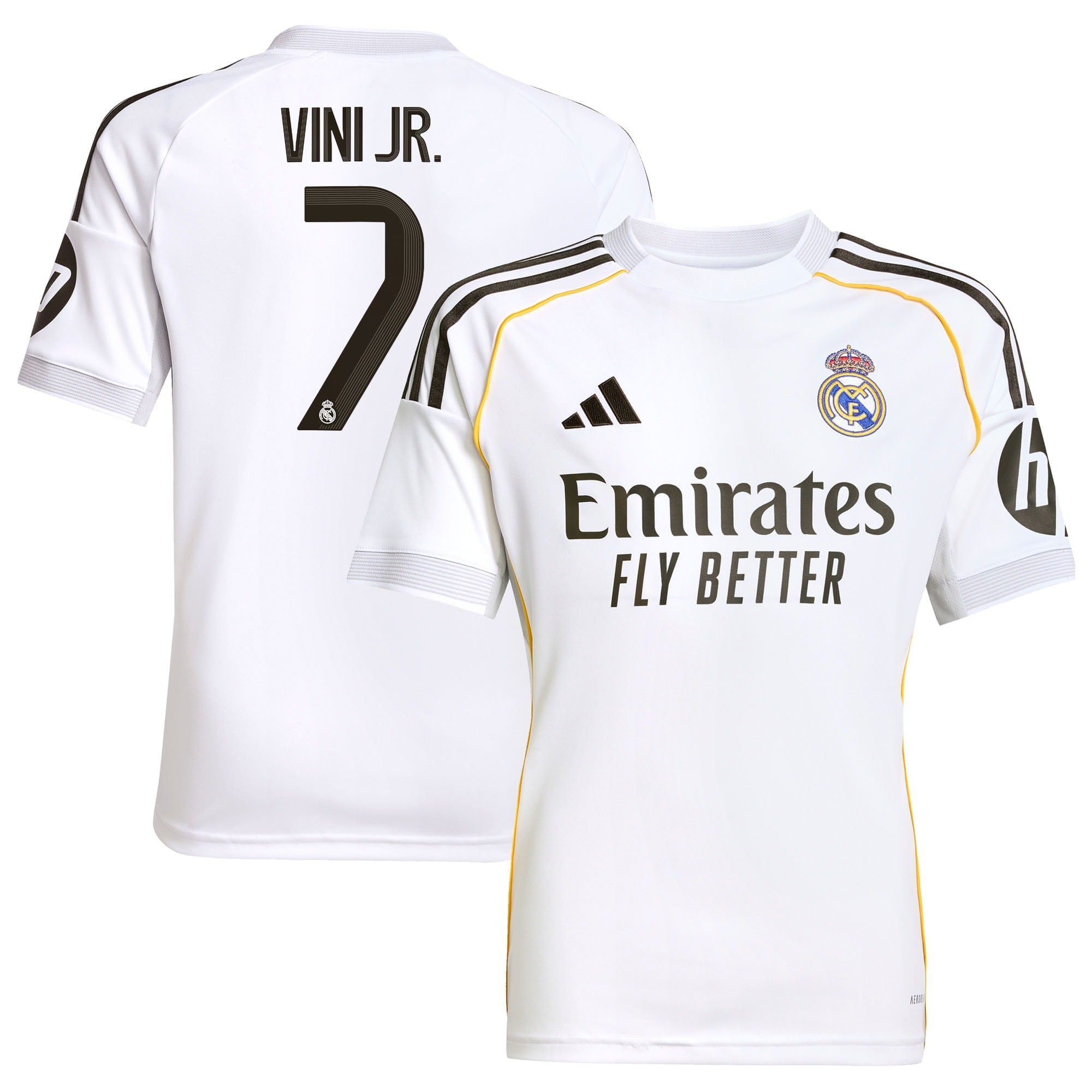 Vini Jr. Los Merengues adidas Youth 2025/26 Away Replica Player Jersey - Blue/White
