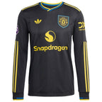 Manchester United adidas 2025/26 Third Authentic Long Sleeve Jersey - Black/Red/White