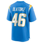 Praise Olatoke Los Angeles Chargers Nike Team Game Jersey -  Powder Blue