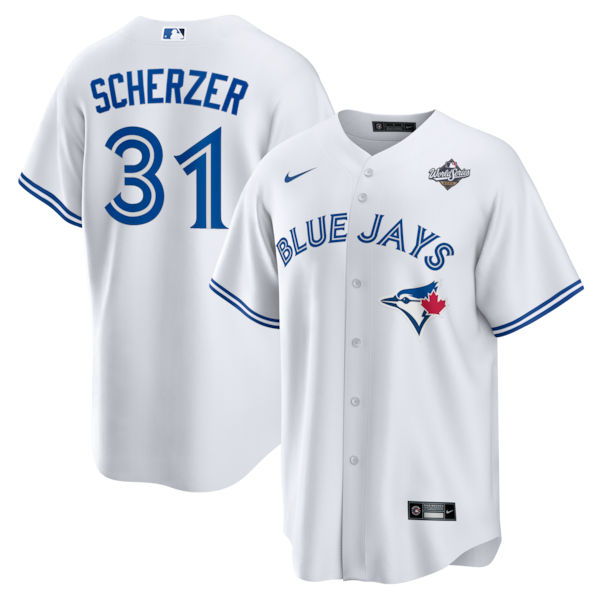 Max Scherzer Toronto Blue Jays Nike 2025 World Series Home Replica Player Jersey - White