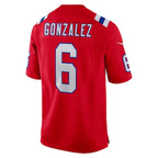 Christian Gonzalez New England Patriots Nike Alternate Team Game Jersey - Red/Navy/White